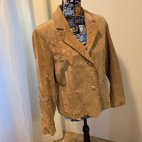 Leather Jacket with Leather Details and Accents - Picture 3 of 16